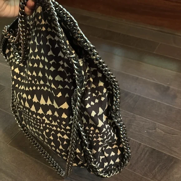 Stella McCartney Rare Falabella in Cream, Black Hearts Canvas, 2014 limited run
